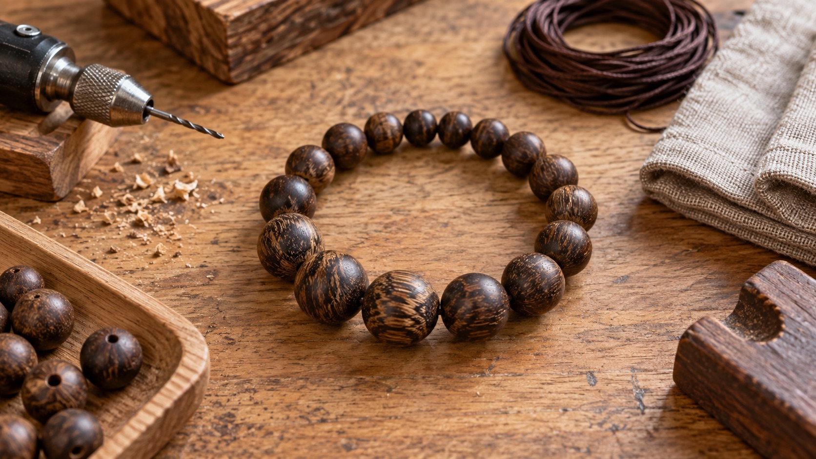 agarwood bead bracelet