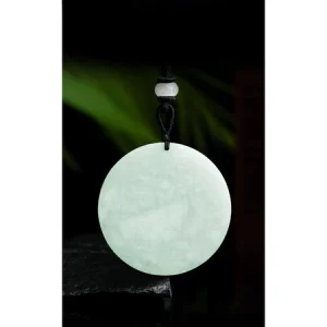 Carved Jade Guanyin Medallion Necklace