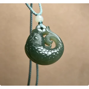 Hotan Jade Koi Fish Pendant Necklace