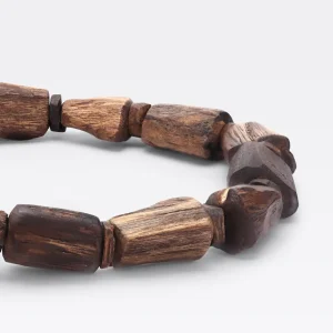 Natural Uncarved Agarwood Bead Bracelet
